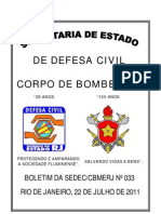 Boletim do Corpo de Bombeiros no 033