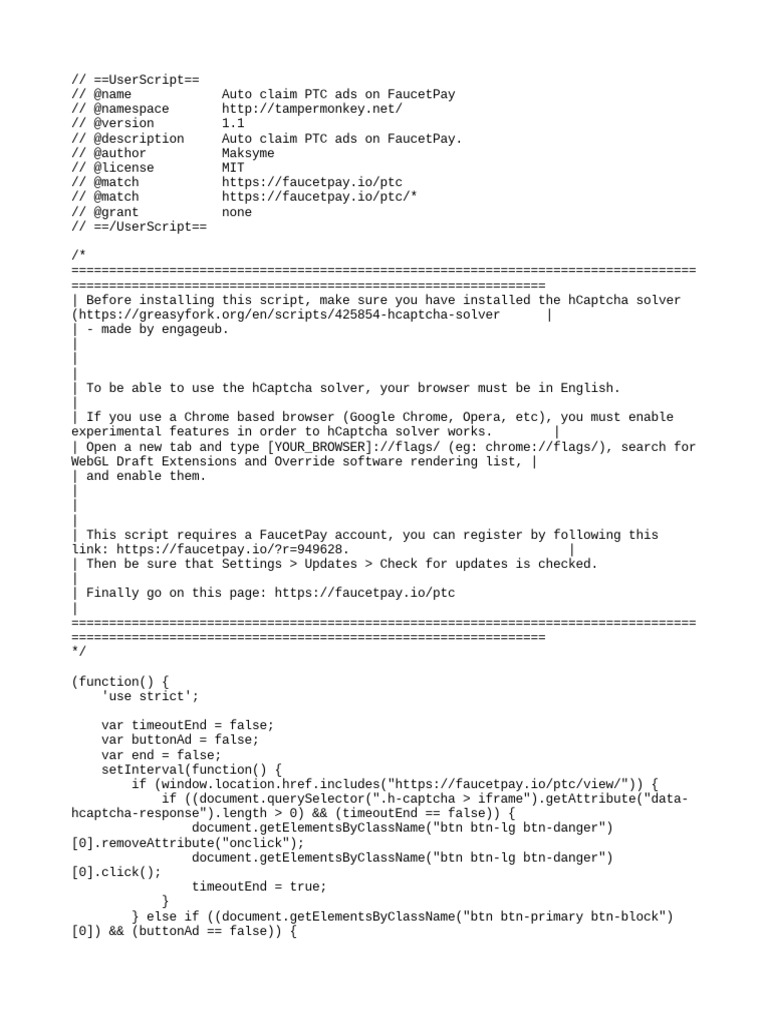 Auto Claim PTC Ads On FaucetPay | PDF | Computing | Internet