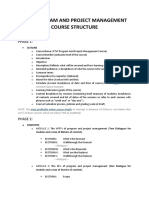 FTW Program and Project Management Course Structure