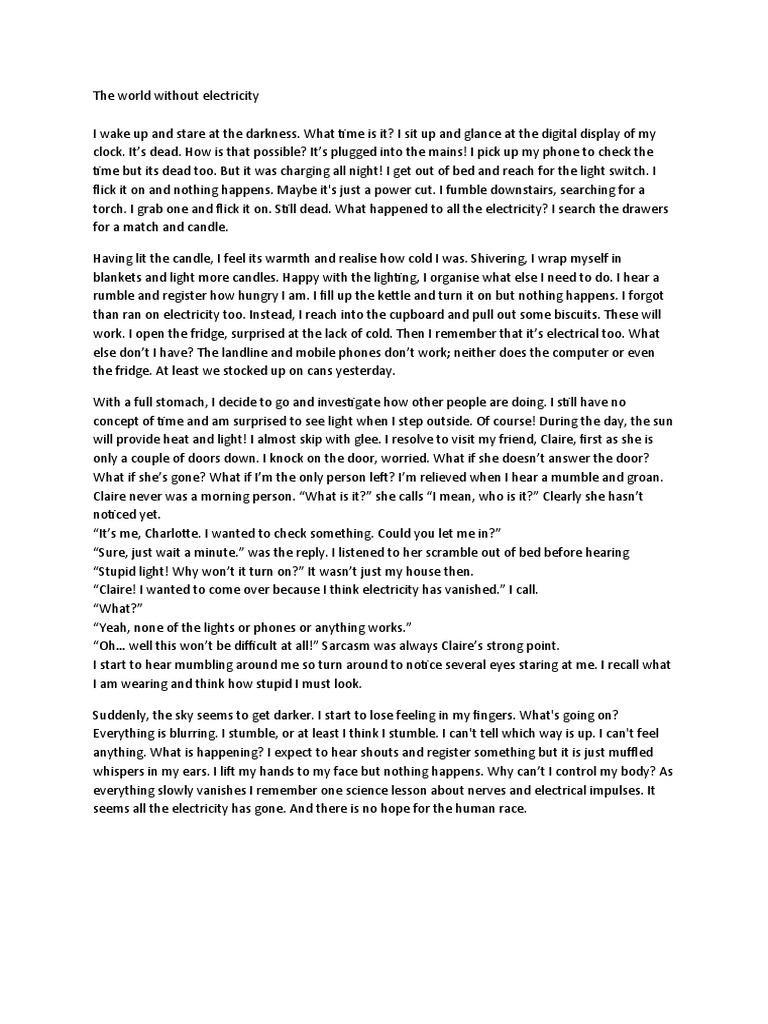 The World Without Electricity | PDF | Philosophy