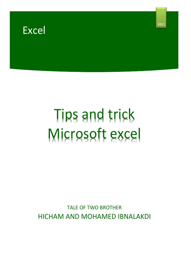 Excel 2021 Tips and Tricks Guide | PDF | Microsoft Excel | Forecasting