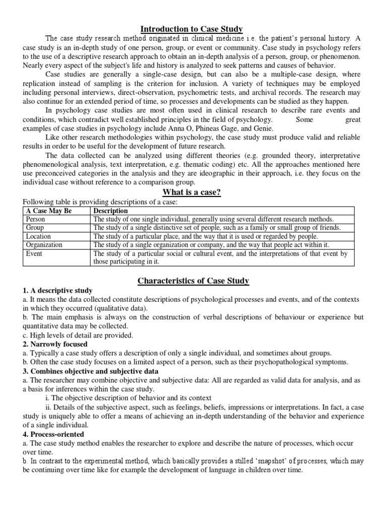 What Is A Case Study-1 | PDF | Psychology | Learning
