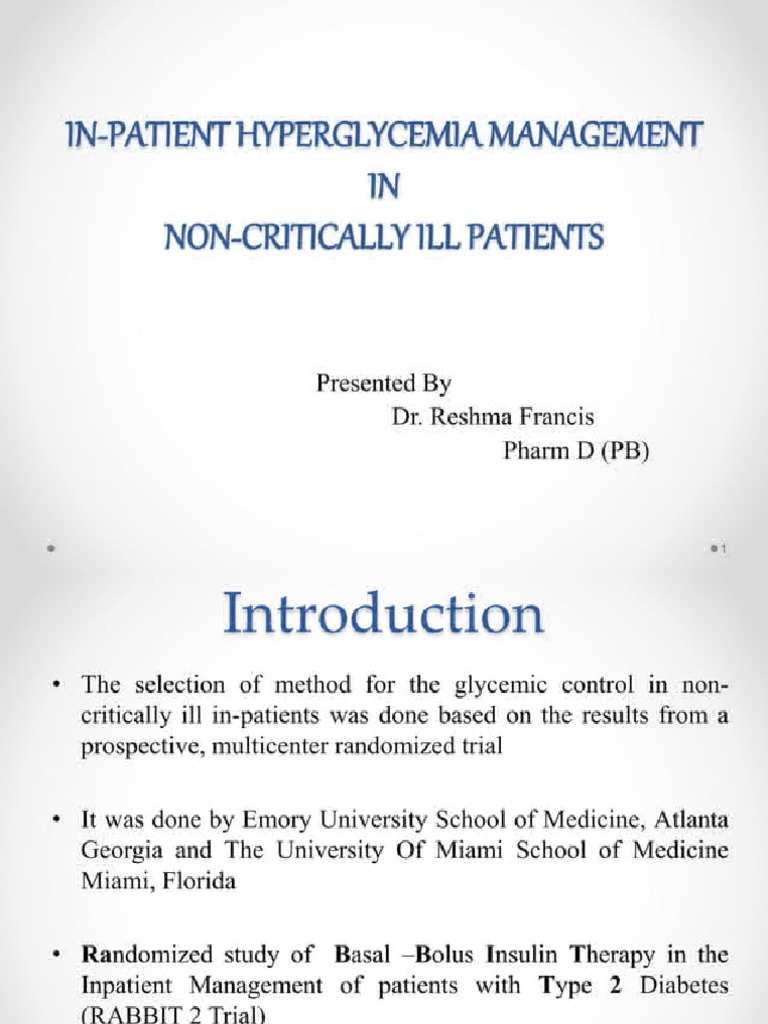 Hyperglycemia Management | PDF