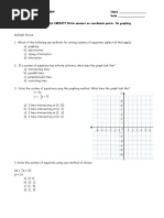 Systems of Equations Assessment REVIEW