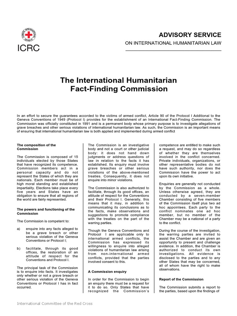 Fact Finding Commission | PDF | Treaty | International Humanitarian Law