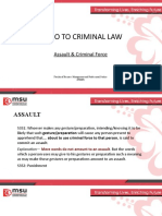 Intro to Criminal Law: Assault and Criminal Force