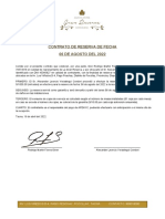 Contrato de Reserva de Fecha. Alexander Verastegui Condori. 06 de Agosto Del 2022