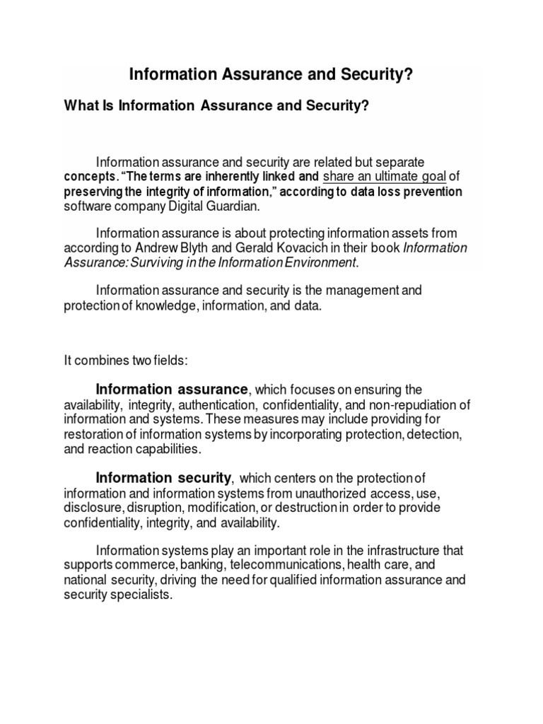 Security Assurance PDF Information Security Security