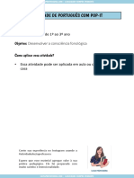 Atividade de Português Com Pop-It: Público-Alvo: Alunos de 1º Ao 3º Ano Objetivo: Desenvolver A Consciência Fonológica