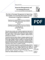 The Role of Strategic Management in Improving The Quality of Accounting Information Systems at Insurance Companies in Indonesia