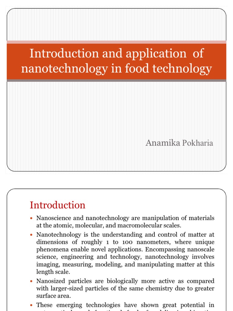 Introduction and Application of Nanotechnology in Food Technology 2 ...