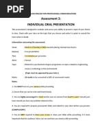 ASSESSMENT 3 - Individual Oral Presentation