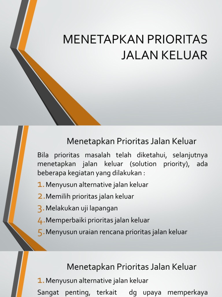 Menetapkan Prioritas Jalan Keluar | PDF