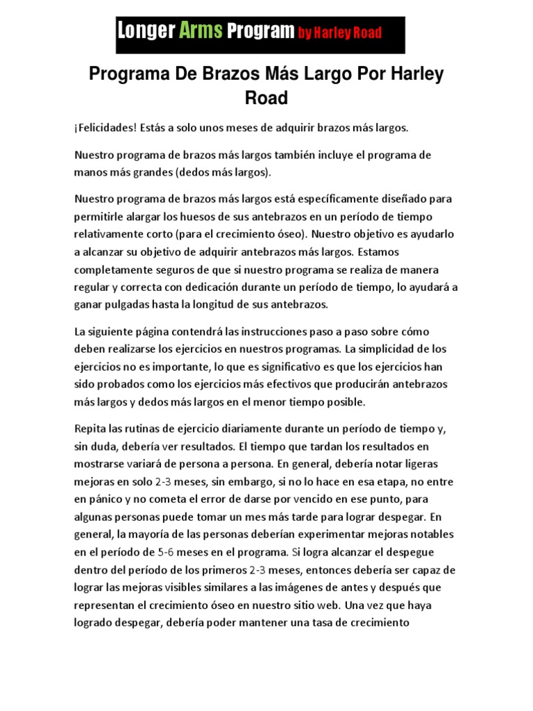 Longer Arms Program | PDF | Calcio | Dieta