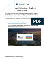 Online Sport Selection School Bytes Instructions