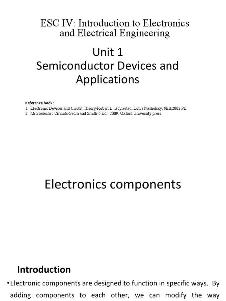 Semiconductor devices and applications an introduction to the