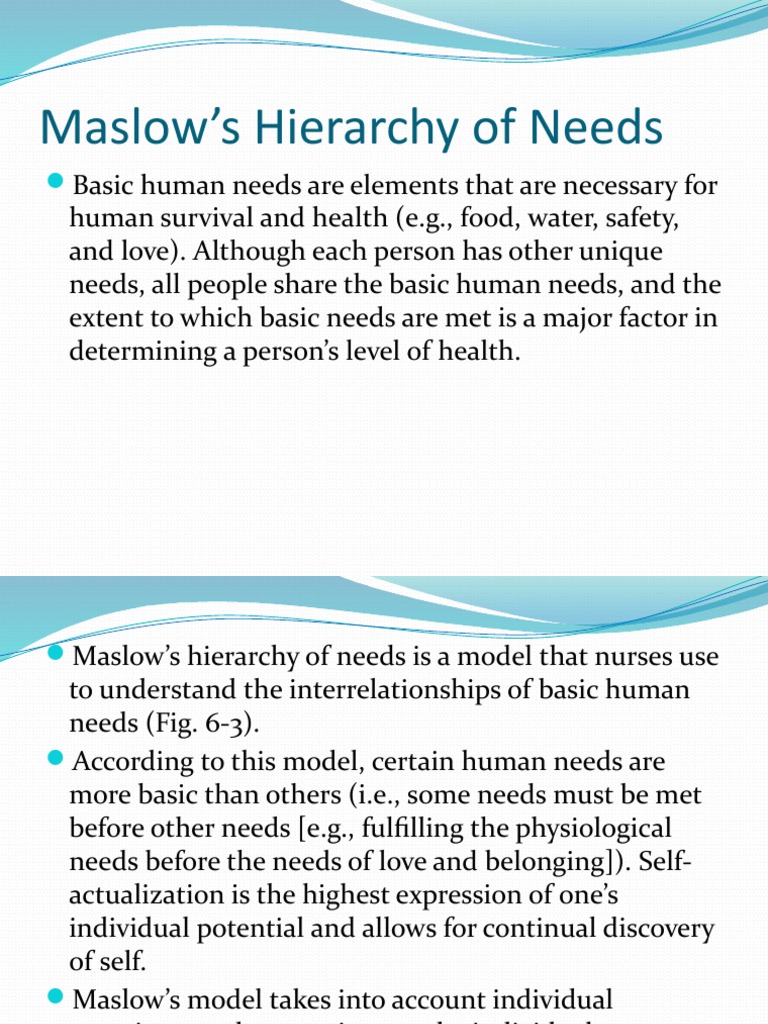 Maslow S Hierarchy Of Needs Pdf Self Actualization Self Esteem