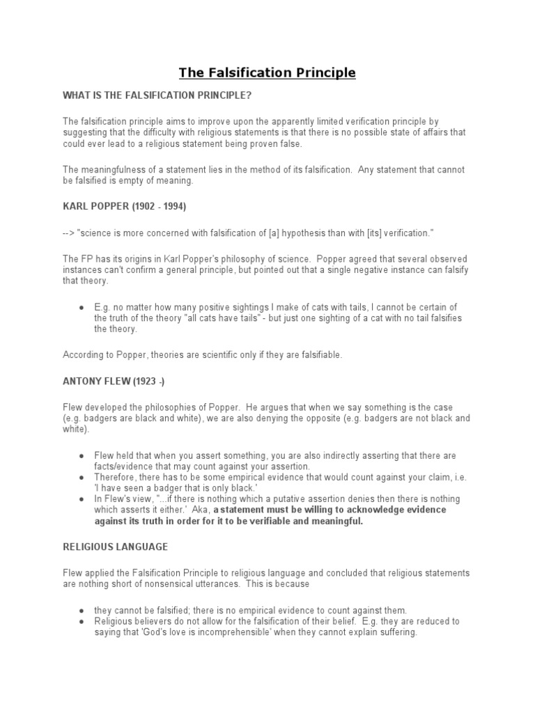 The Falsification Principle Download Free PDF Falsifiability Karl