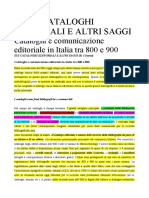 R. Cesana - Sui cataloghi editoriali e altri saggi (riassunto)