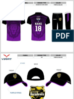 Sublimated Purple & Black Jersey and Cap Designs