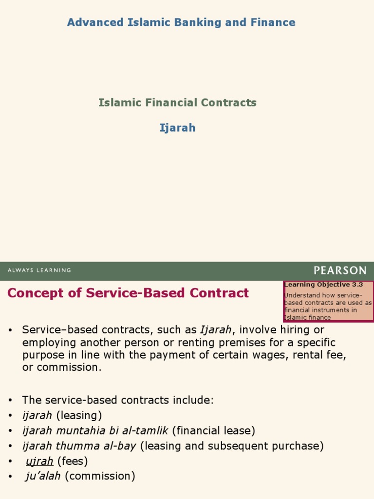 FINA 615 Islamic Financial Contracts Ijarah PDF Lease Islamic