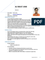 Business Analyst Hoang Nhat Anh's CV
