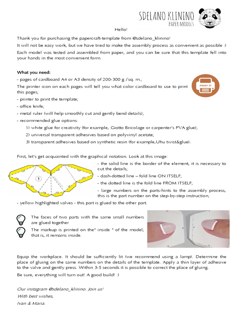 Papercraft Assembly Instructions | PDF | Computers