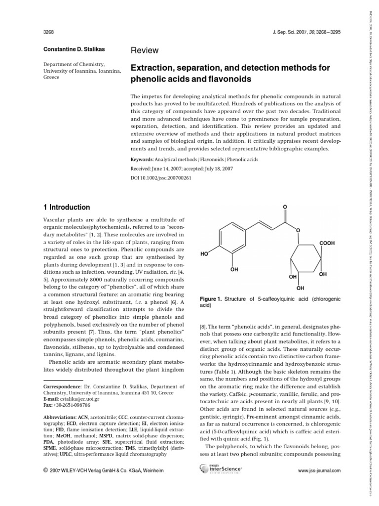 J of Separation Science 2007 Stalikas Extraction Separation and