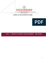 Human Capital Management - Sbaa7018: School of Management Studies