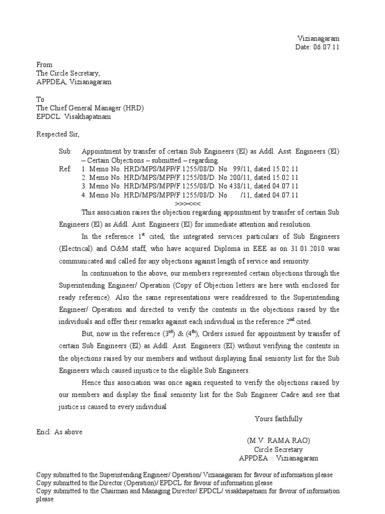 Letter of no objection form picture