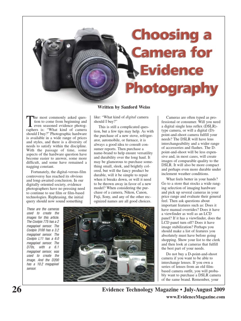 Choosing the Right Digital Camera for Evidence Photography Key Factors