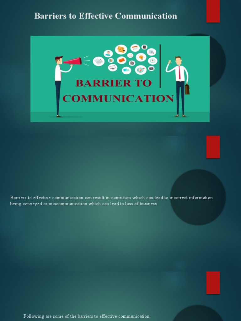 Barriers To Communication PDF Communication Information