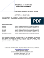 Certidão Positiva CNPJ Unimed Guarulhos