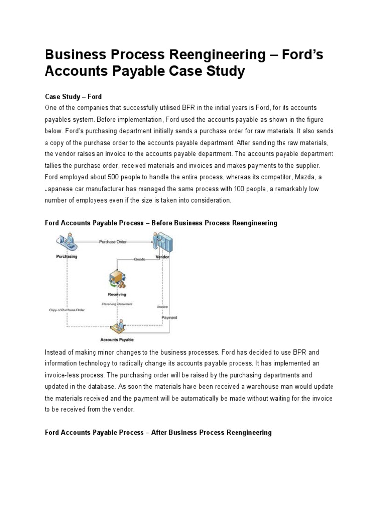 Ford's Accounts Payable Process Reengineering A Case Study on