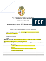 Registro de Observación, Lista de Control, Ficha Sociodemográfica