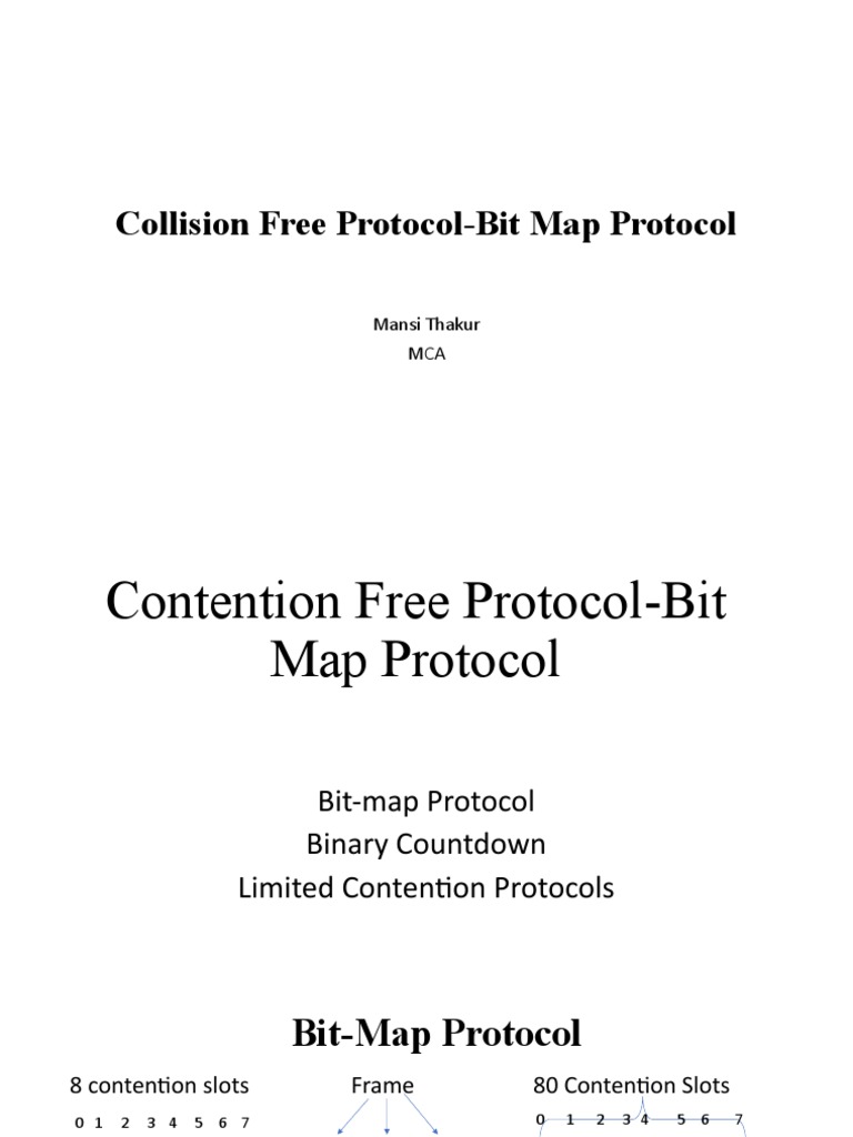 Collision Free Protocol Bit Map Protocol PDF Bit Internet Protocols