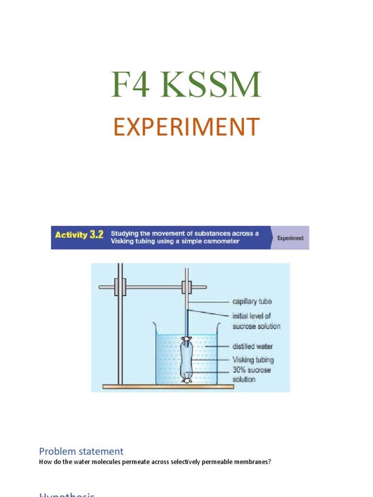 f4 KSSM Experiment | PDF | Water | Experiment