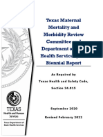 2020 Texas Maternal Mortality and Morbidity Review Committee and Department of State Health Services Joint Biennial Report