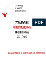 2022 UP - 10 - Dokumentacija Na Investicionom Projektu