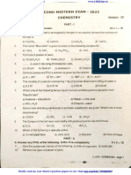 11th Chemistry 2nd Mid Term Exam 2022 Original Question Paper Tirupattur District English Medium PDF Download