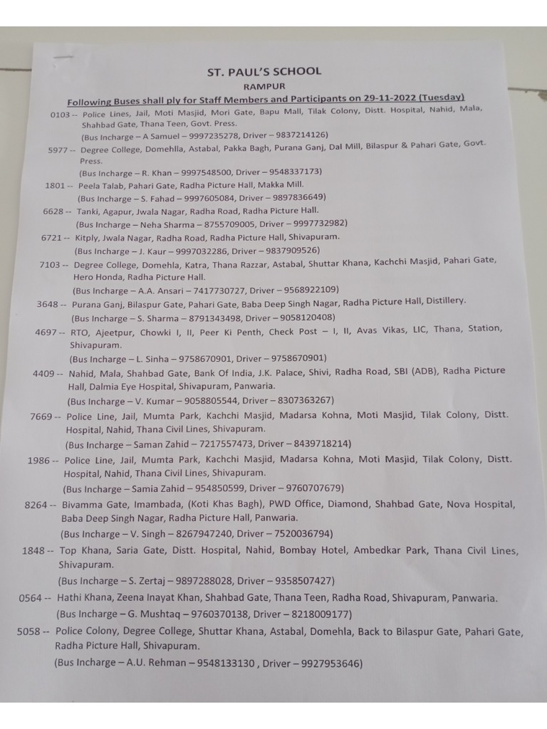 Bus Routes | PDF