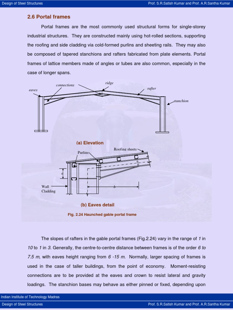 Portal Frame Design in Steel Structures | PDF | Technology & Engineering