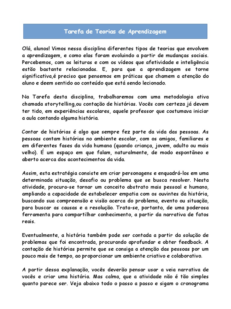 12 - Atividade Teorias de Aprendizagem (1) | PDF | Aprendizado ...
