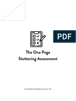 The One Page Stuttering Assessment: by Stephen Groner, MS, CCC-SLP