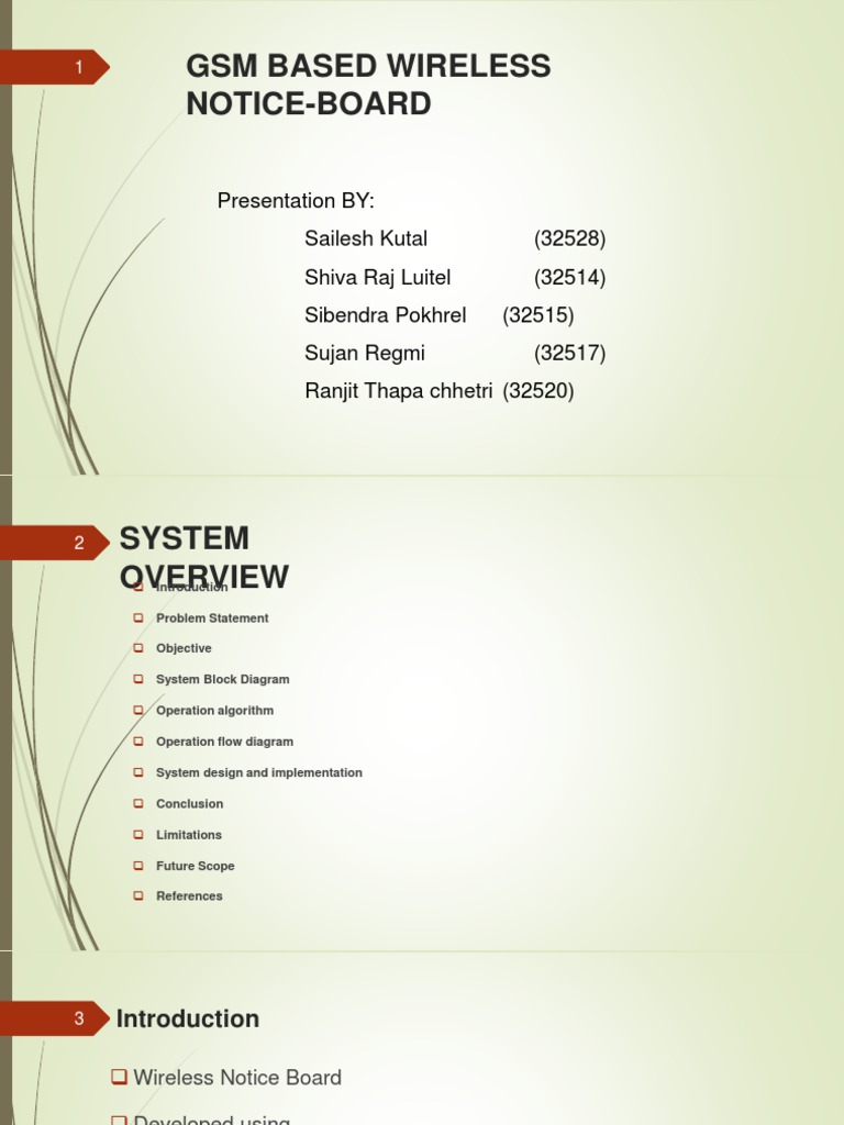 GSM Wireless Notice Board Design | PDF | Manufactured Goods | Electronics