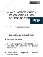 Tema 6 Aproximacion Psicologica A Grupos Sectarios (Easter, Langone, Diferencias Religion y Secta,... )