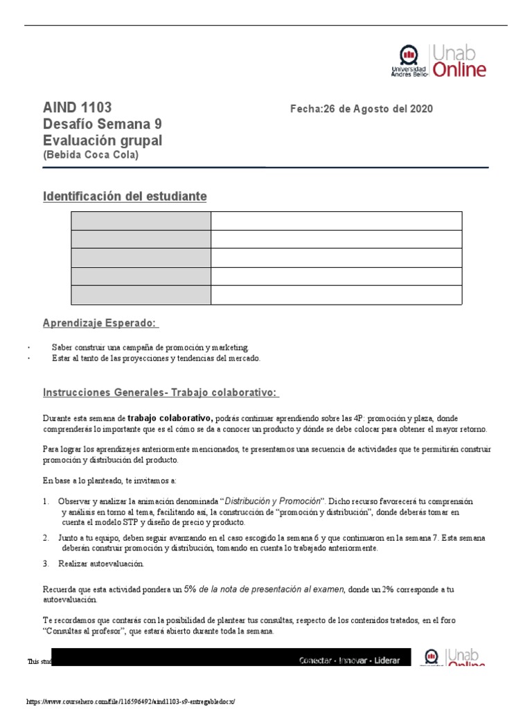 Aind1103 s9 Entregable | PDF | Coca Cola | Marketing