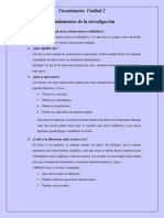 Cuestionario. Unidad 2. Fundamentos de La Investigación