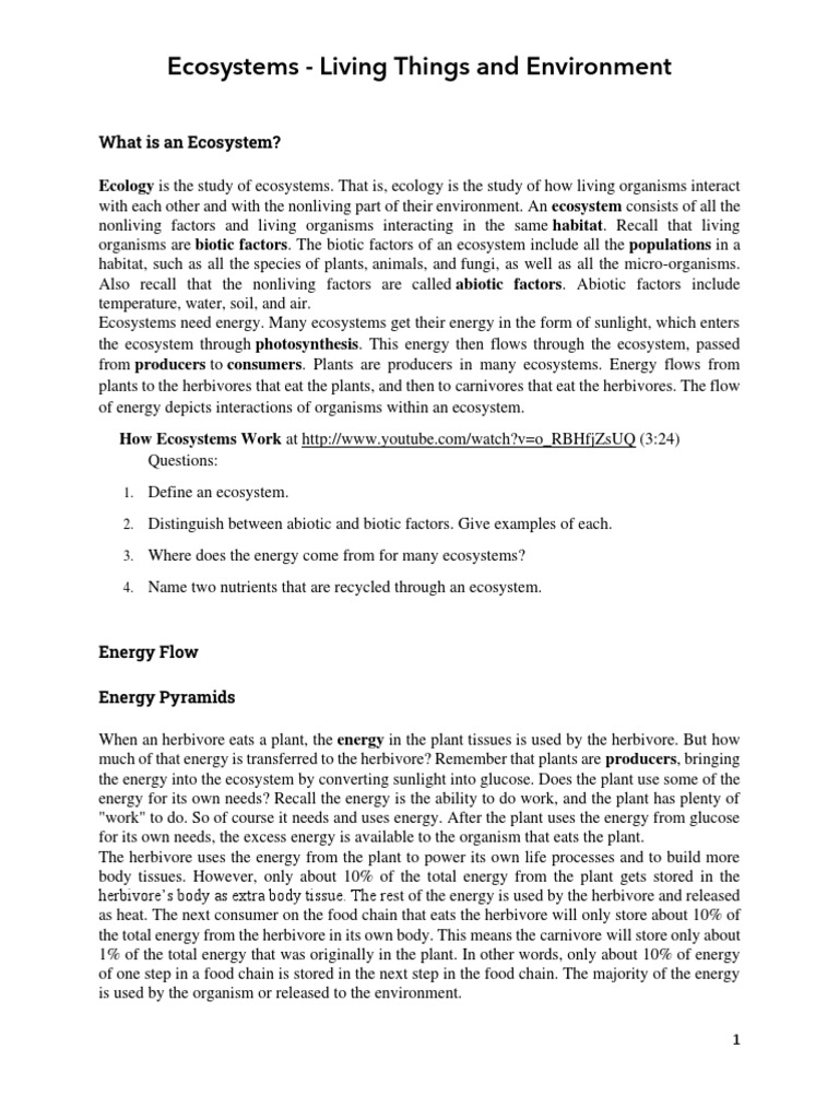 Ecosystems - Class 8 Syllabus | PDF | Ecosystem | Food Web
