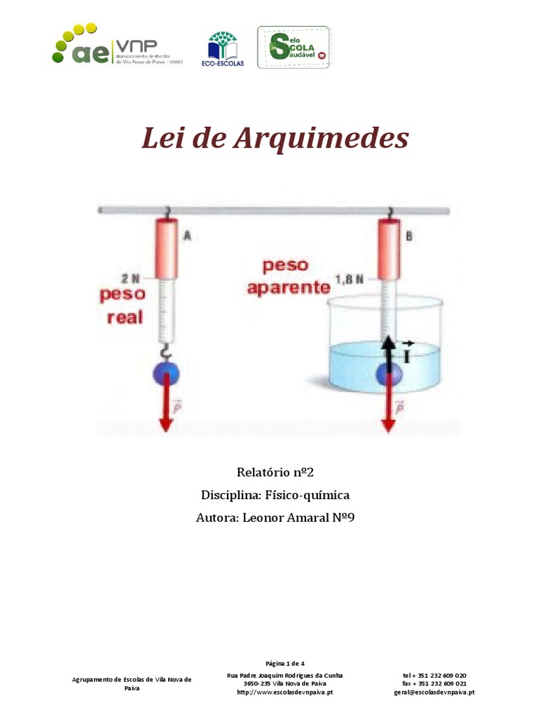 Lei de Arquimedes - Relatório | PDF